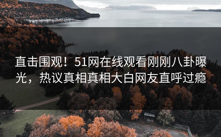 直击围观！51网在线观看刚刚八卦曝光，热议真相真相大白网友直呼过瘾
